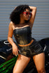 Perth Washed Faux Leather Cargo Shorts